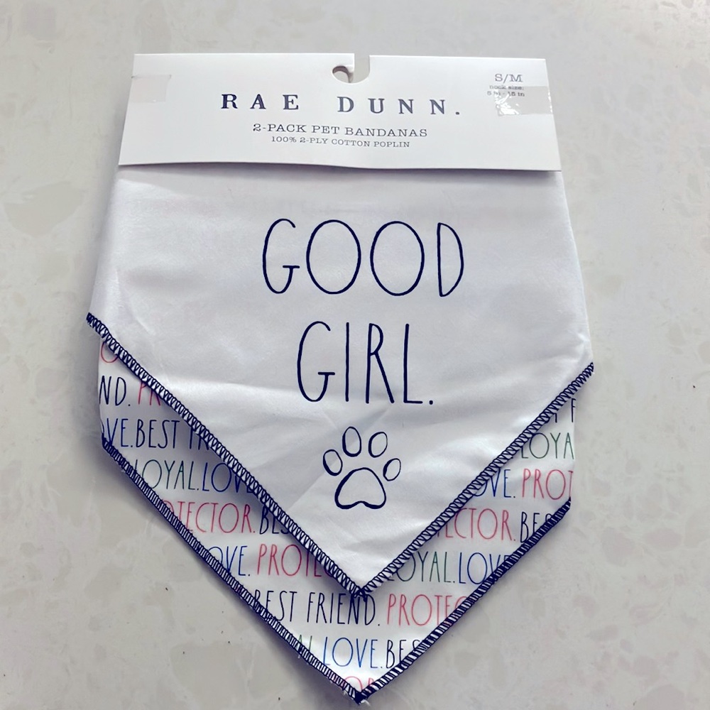 Cute Rae Dunn pet bandannas 2 pack set
